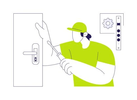 Locksmithing abstract concept vector illustration. Stock Illustration