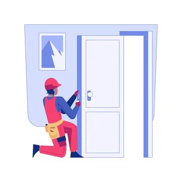 Locksmithing isolated concept vector illustration. Ilustración de archivo