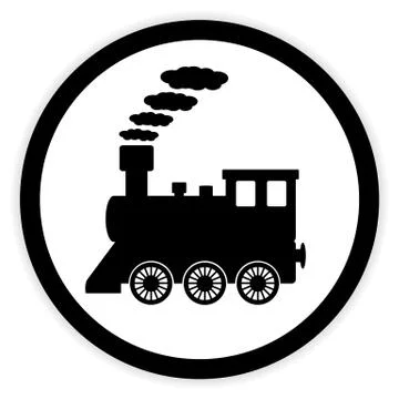 Locomotive button on white. Stock Illustration