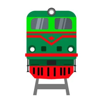Locomotive. Front view Stock Illustration