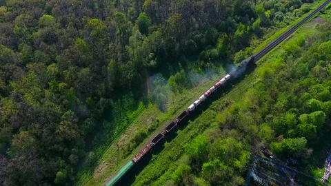 Locomotive moves with empty containers Stock Footage 75647133