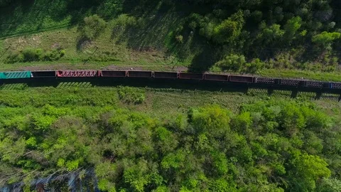 Locomotive moves with empty containers Stock Footage 75648136