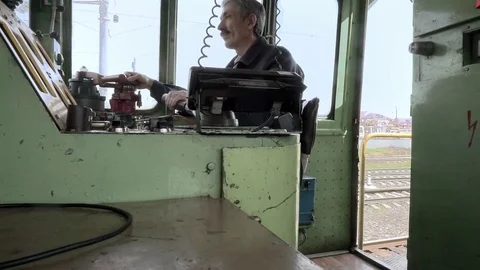 Locomotive operator sideview Stock Footage 76953295