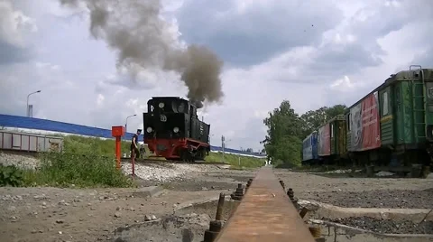 Locomotive is preparing for trip Stock Footage 64711399