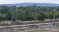 Locomotive Pulling Colorful Containers Cargo Wagons Rail Freight Train Passing HD Footage
