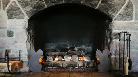Lodge Fireplace Stock-Footage 951763