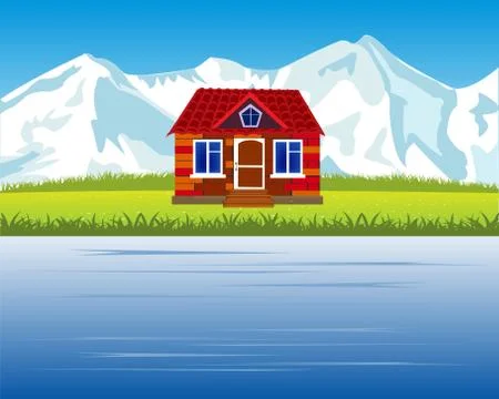 Lodge in mountain high Stock Illustration