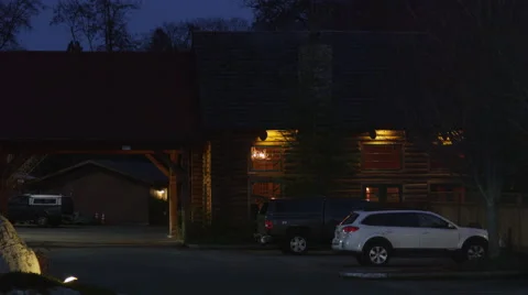 Lodge at night near Grants Pass, Oregon Stock Footage 59321325