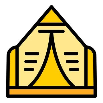 Lodge tent icon vector flat Stock Illustration