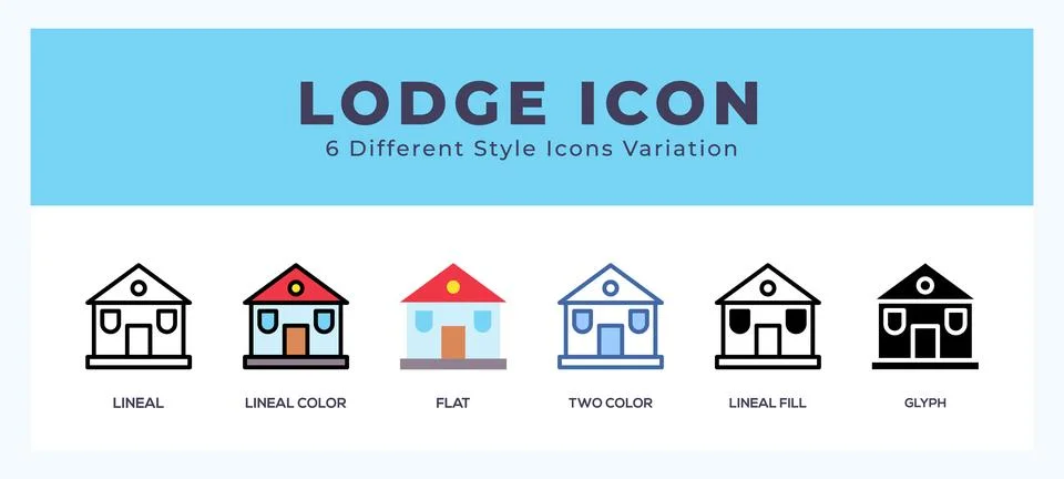 Lodge vector icon. with different styles vector illustration. Stock Illustration