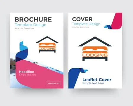 Lodging brochure flyer design template Free Stock Illustration