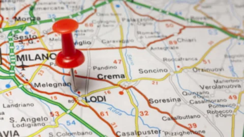 LODI on a map Vídeo Stock 176971099