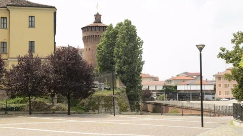 Lodi, view on a square in the town of Lodi, Lombardy, Milan, Italy Stock Footage 93585098