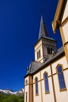Lofoten cathedral close up Stock Photos