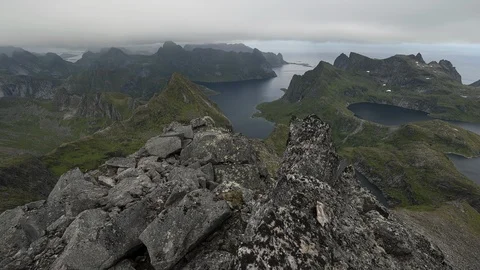Lofoten from Hermannsdalstinden Stock Footage 86533687