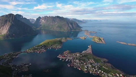Lofoten islands is an archipelago in the county of Nordland, Norway. Is known fo Stock Footage