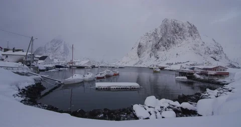 Lofoten islands harbor. Norway 動画素材 113684630
