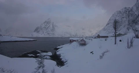 Lofoten islands harbor. Norway 動画素材 113685326