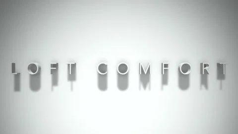 Loft comfort 3D title animation white text on a white background Vídeo Stock 299757488