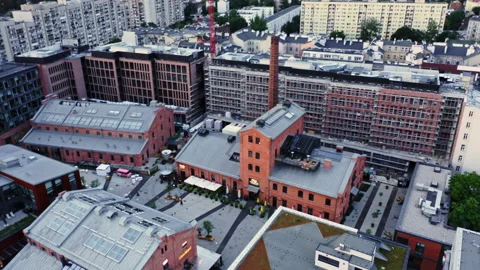 Loft complex Koneser Square in Warsaw, Poland. Modern Polish architecture. Stock-Footage 135324030