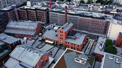 Loft complex Koneser Square in Warsaw, Poland. Modern Polish architecture. Stock-Footage 135324294