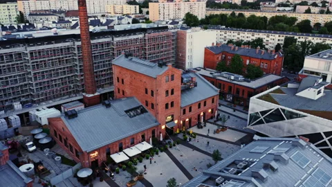 Loft complex Koneser Square in Warsaw, Poland. Modern Polish architecture. Stock-Footage 135324554