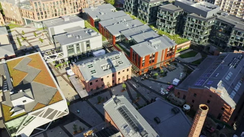Loft complex Koneser Square in Warsaw, Poland. Modern Polish architecture. Stock-Footage 135325389