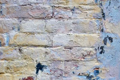 Loft damaged texture with painted reb bricks and some color on it Stock Photos