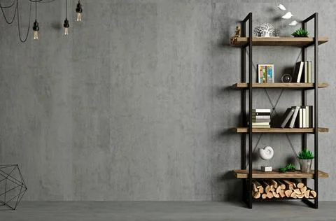 Loft interior background old wall and light Illustrazione stock