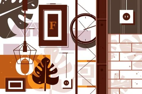 Loft in interior design Stock Illustration