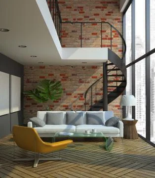 Loft interior Stock Illustration