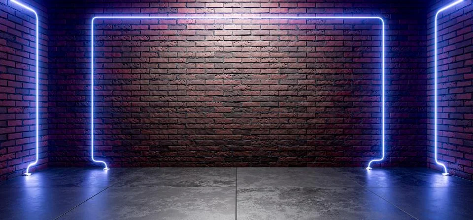 Loft interior. Industrial background with a brick wall for your product. Ba.. Stock Illustration