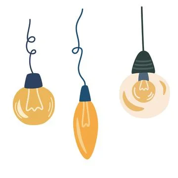 Loft style lamps. Set of different lamps. Furniture chandelier. Modern loft s Stock Illustration