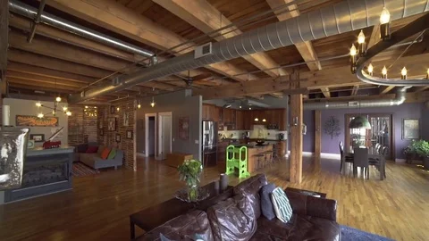 Loft style property with an open living space 库存影片 80326866