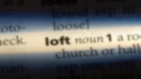 Loft word in a dictionary. Stock Footage 99562838