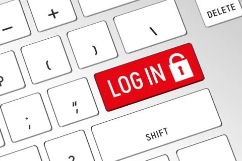 Log in - 3D computer keyboard Stock Illustration