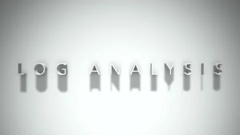 Log analysis 3D title animation with shadows on a white background Video stock 298004163