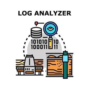 Log analyzer analyzing data and processing information 스톡 일러스트
