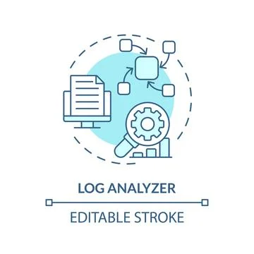 Log analyzer soft blue concept icon Stock Illustration
