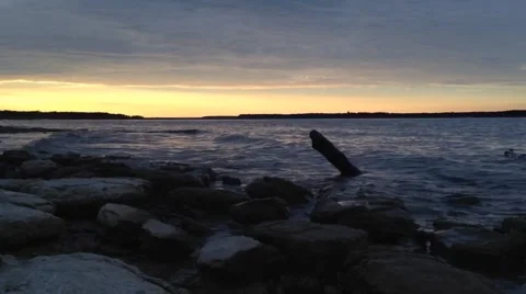 Log Bouncing in the Waves Stock Footage 44966842