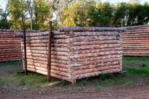 Log buildings Stock Photos