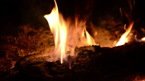 Log burning close up Stock Footage 36783551