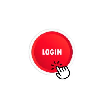 Log in button. For mobile app, social media. Vector on isolated white backgro Stock Illustration