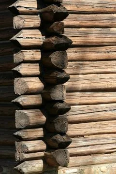 Log cabin background Stock Photos