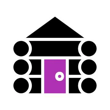 Log Cabin Icon. Simple, Modern, and Rustic Cabin Design. Stock Illustration