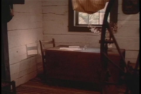 Log cabin Interior 5 QT DV NO Audio Stock Footage 137145