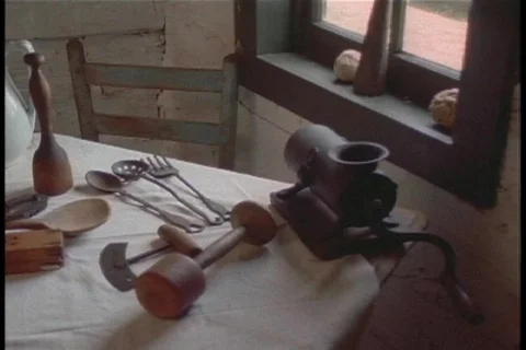 Log cabin Interior  Stock Footage 137131