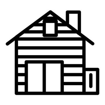 Log cabin line icon. Lining cottage vector illustration isolated on white. House Stock Illustration