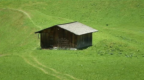 Log Cabin in the Meadows Stock Footage 52821486