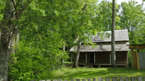 Log Cabin Old Rustic Drive By Smoky Mountains Stock Footage 60276569